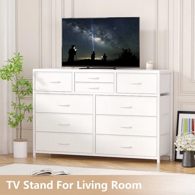 10-Drawer Dresser with TV Stand Top
