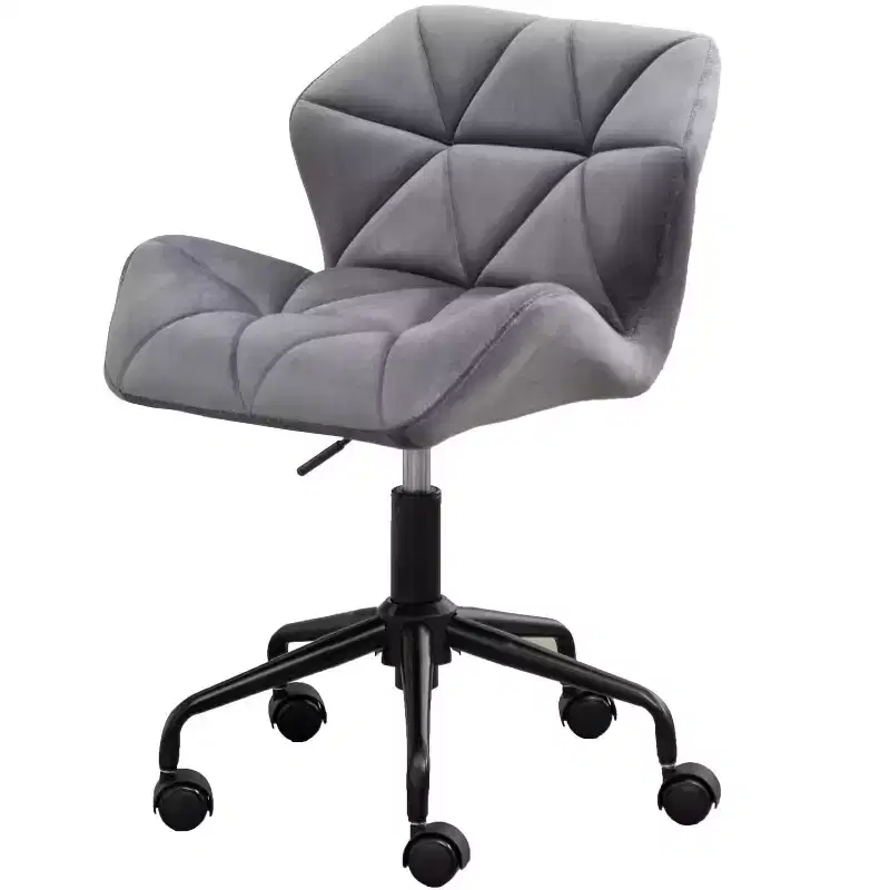 Roundhill Furniture Eldon Diamond Tufted Adjustable Swivel Office Chair, Gray