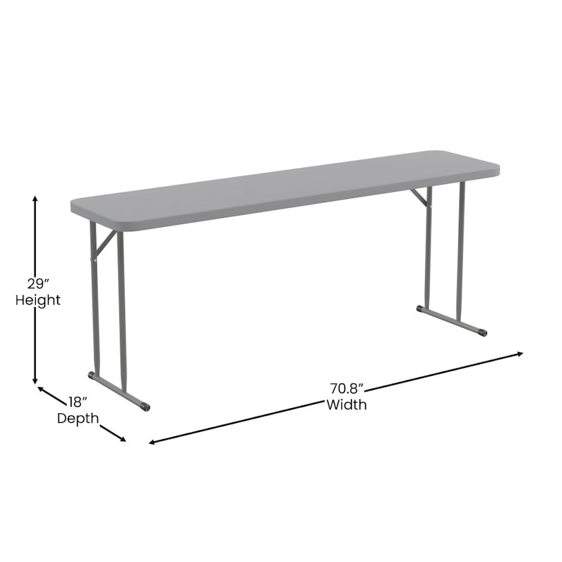 6-Foot Rectangular Granite White Plastic Folding Training Table