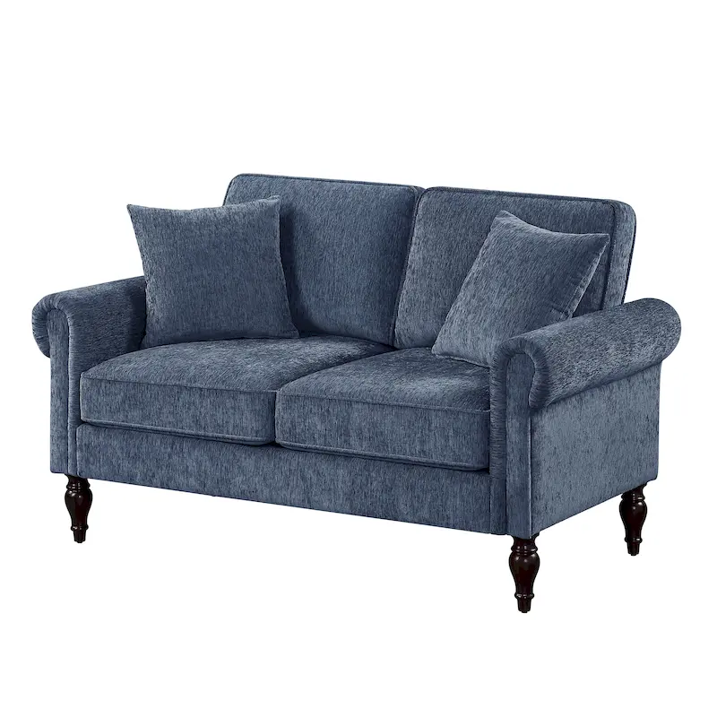 Igny Traditional Chenille Rolled Arms 2-Piece Living Room Set by Furniture of America