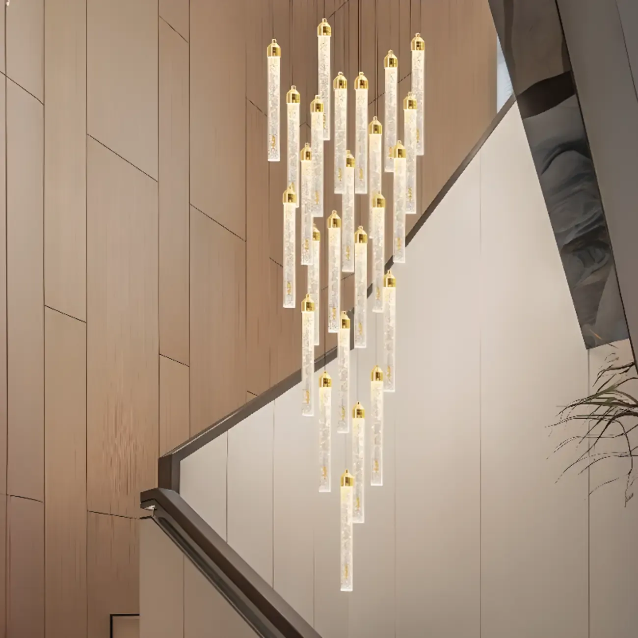 Modern Spiral Crystal Gold LED Chandelier Pendant Light