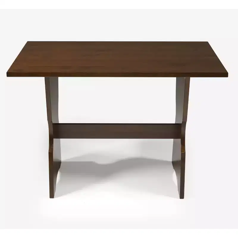3pc Colby L Shaped Bench and Backless Nook Dining Set Brown - Linon: Wood Frame, 5-Seater, Trestle Base