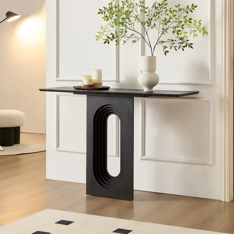 Modern Narrow Console Table with Unique Loopback Design