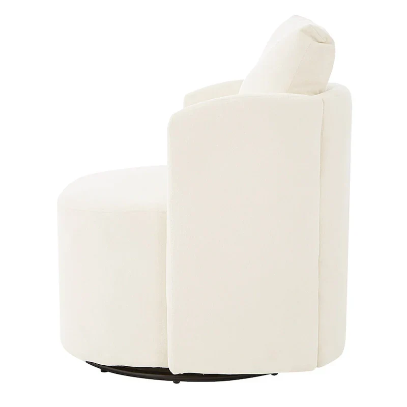 360 Swivel Chair, 29.9 Accent Barrel Armchair, Upholstered Swivel Sofa Chair with Curved Design