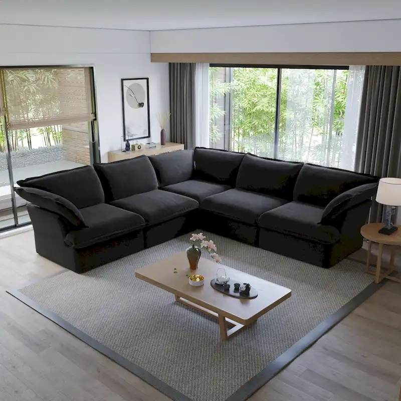 L-shape Sectional Sofa Modern Upholstered Modular Sofa