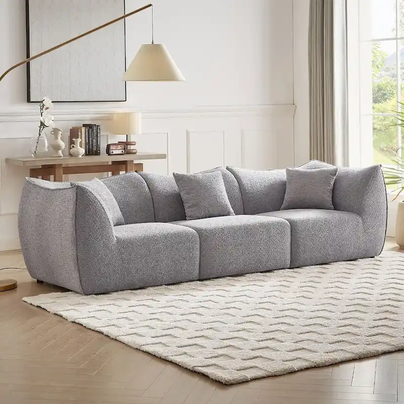 Comfy Sofa Couch Convertible Modular Sectional Sofa with Deep Seats 3/4 Seater Sofa