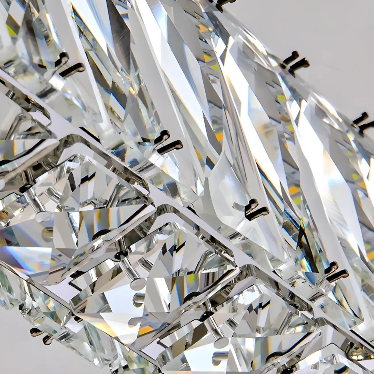 Rectangle Crystal Kitchen Island Pendant Light Dimmable LED