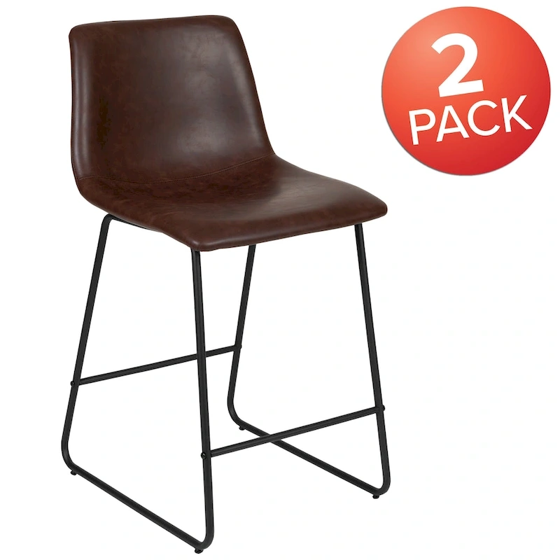 Upholstered Counter Height Modern Dining Stools (Set of 2)