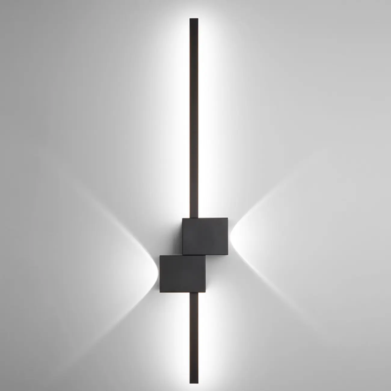 Large Stylish Black Geometric LED 4-Light Wall Sconce