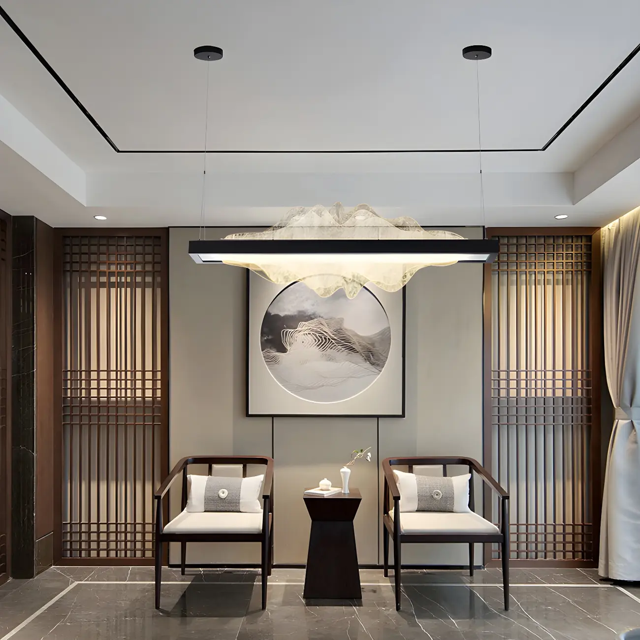 Modern Metal Rectangular Unique Pendant Light