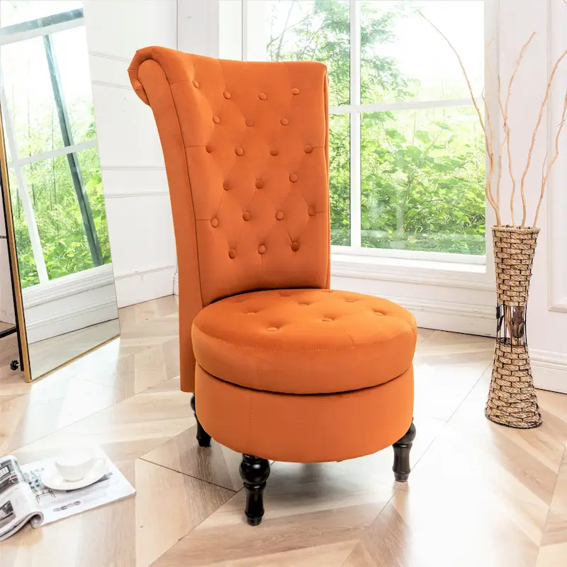 US Pride Furniture Gosser 20 Wide Velvet High Back Vanity Chair