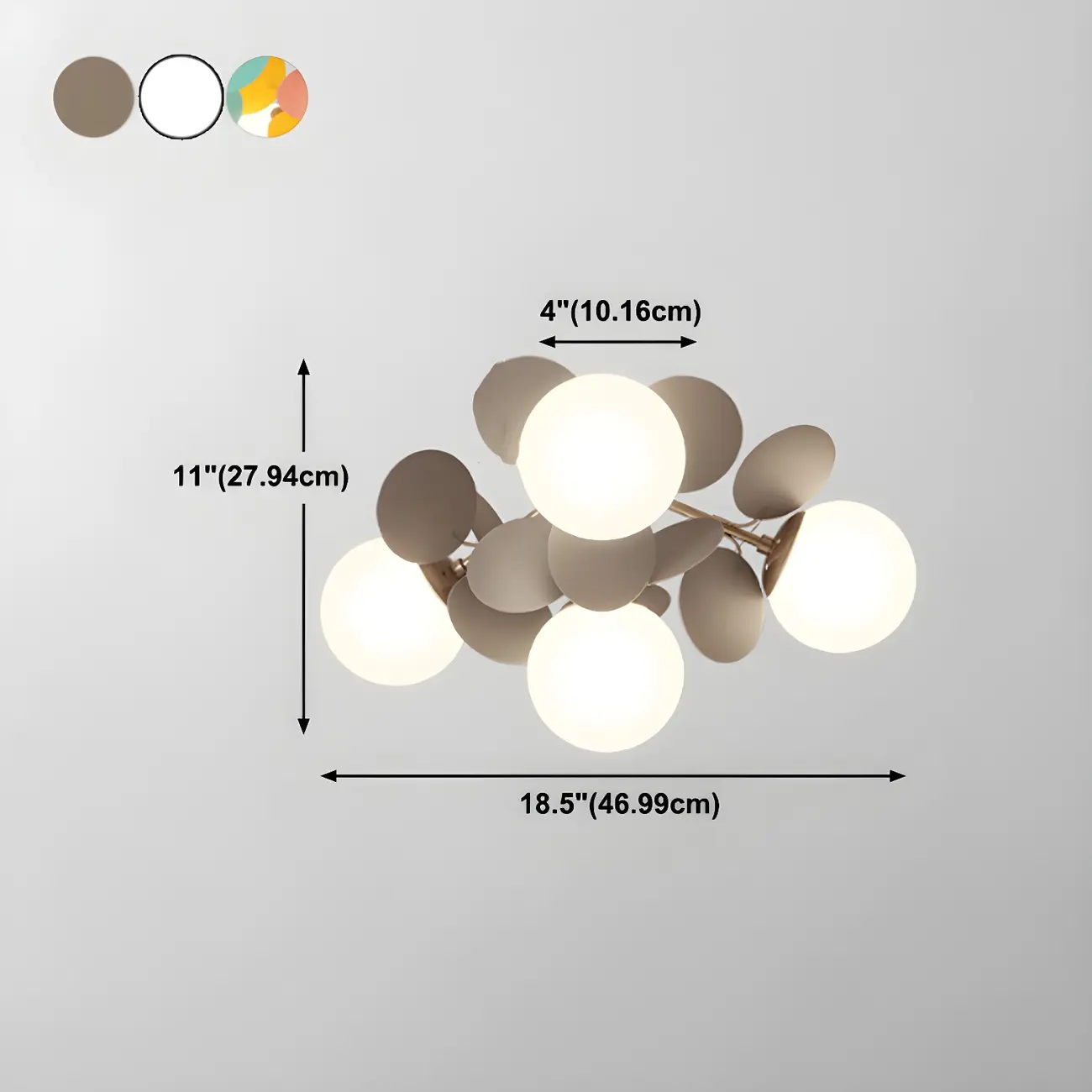Modern Bedroom Glass Ball Semi Flush Mount Ceiling Light