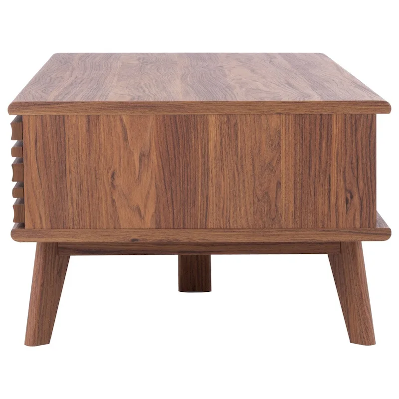 SAFAVIEH Ameetha Mid-Century 1-Shelf Walnut Coffee Table - 46 W x 23 D x 16 H - 46Wx23Dx16H