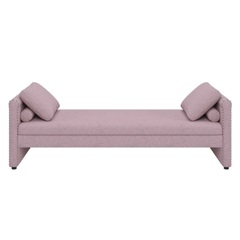 Modern Upholstered Chaise Lounger Daybed with Pillows Small Single Daybed