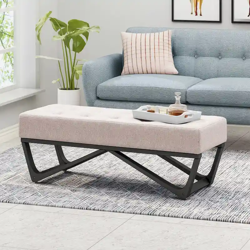 Modern Upholstered Bench for Bedside Living Room and Entryway