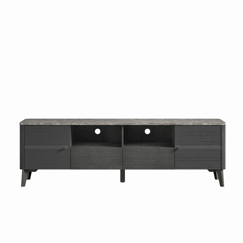 Stylish 70-Inch TV Stand with Marble-Printed Top - 70 in Width