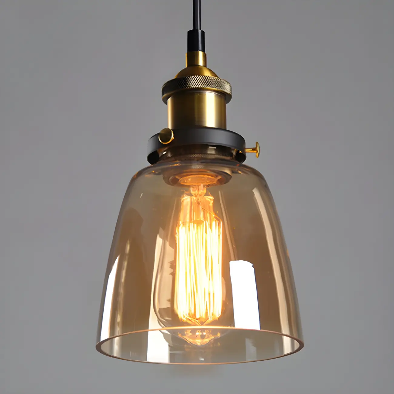 Industrial Geometric Clear Glass Lampshade Kitchen 1-light Pendant Light