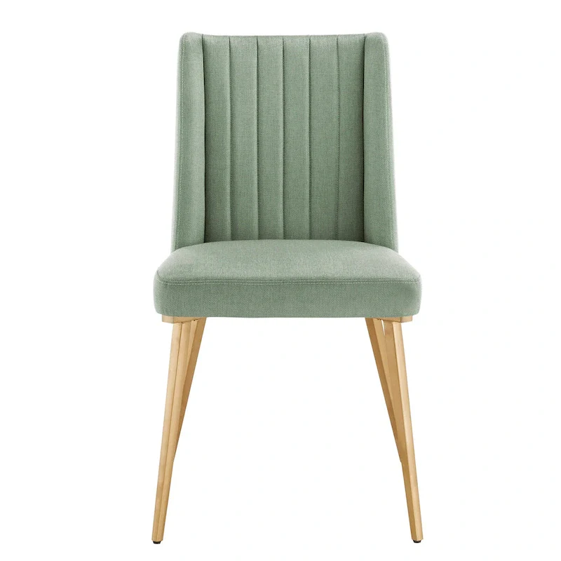 Gold Finish Fabric Dining Chair (Set of 2)