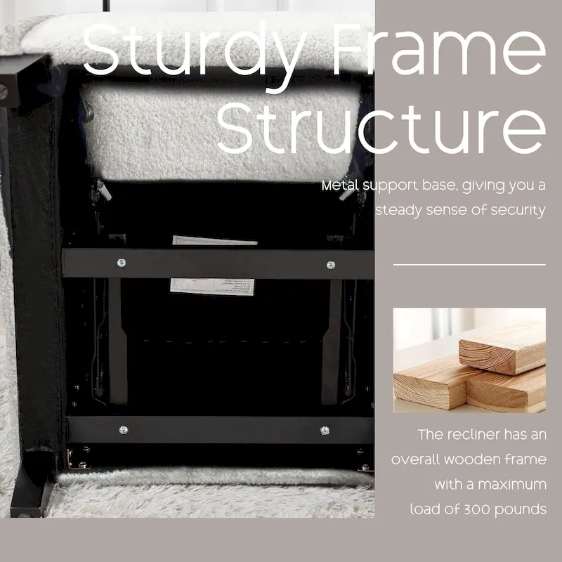 HOMYKA Polyested Upholstered Pushback Recliner Accent Chair Wingback Armchair