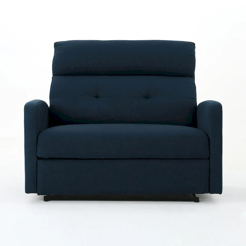 Modern Fabric Double Seat Recliner Chair with Plush Cushions by Christopher Knight Home