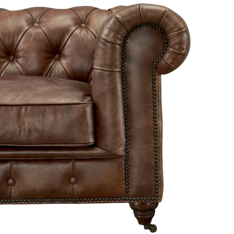 Century Chesterfield Sofa - Light Chestnut Leather