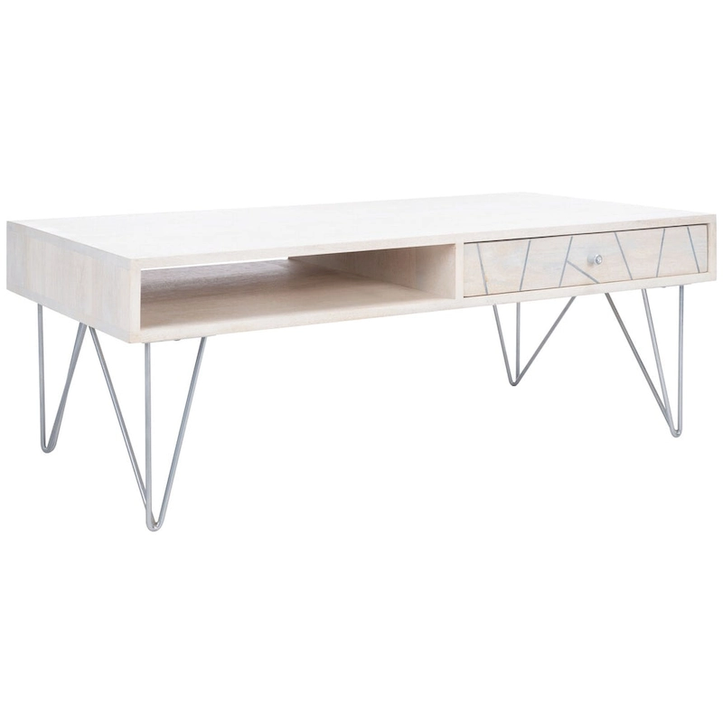 SAFAVIEH Nilgun 1-Drawer 1-Shelf Living Room Coffee Table - 43 W x 21.6 L x 16 H - 43Wx22Dx16H