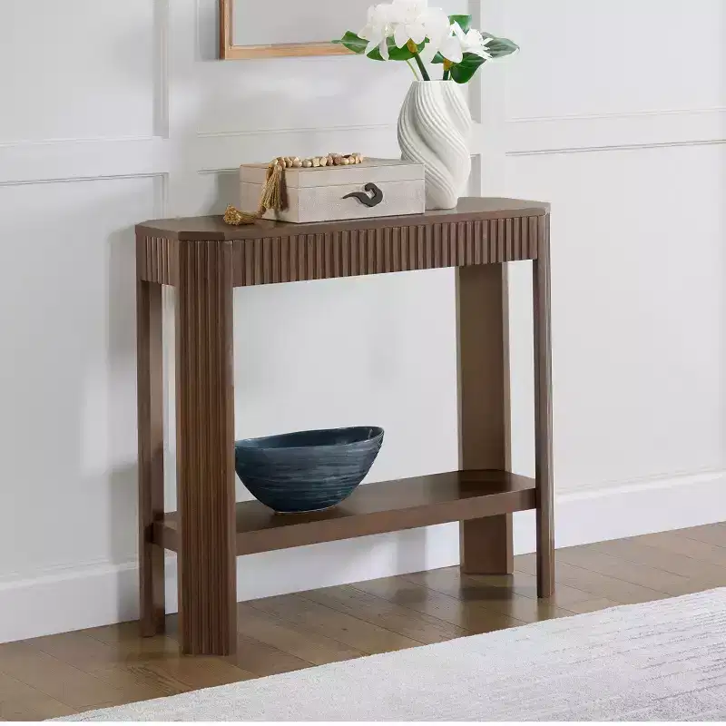 Fluted Solid Wood Console Table 36