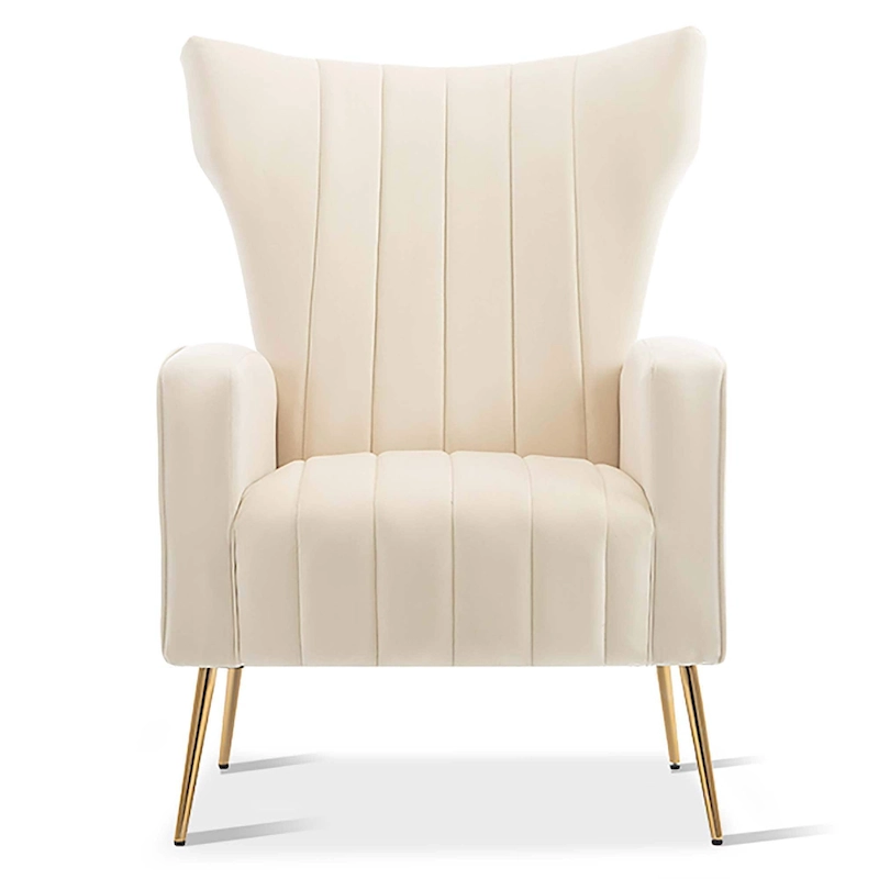 Velvet Accent Chair with Gold Legs