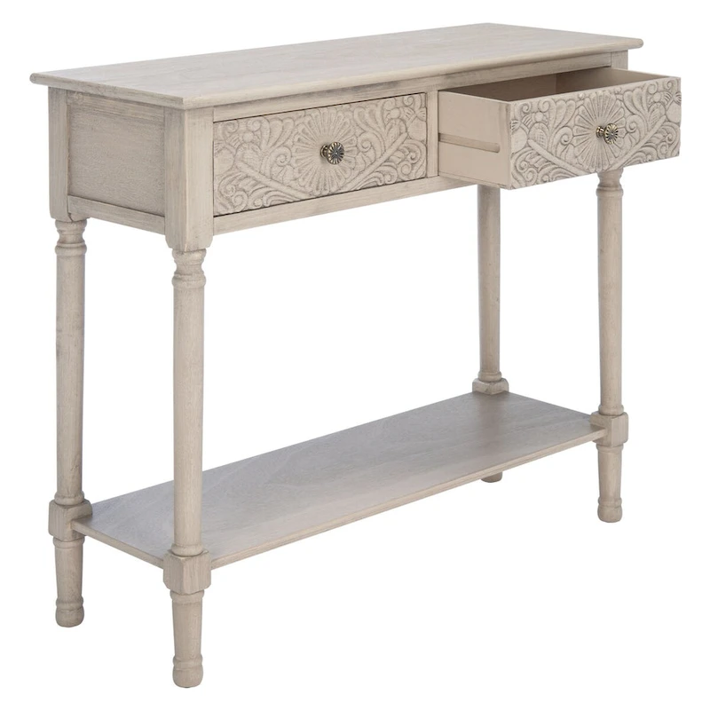 SAFAVIEH Leonia 2-Drawer Console Table - 35.5 W x 13 L x 29.5 H - 36Wx13Dx30H