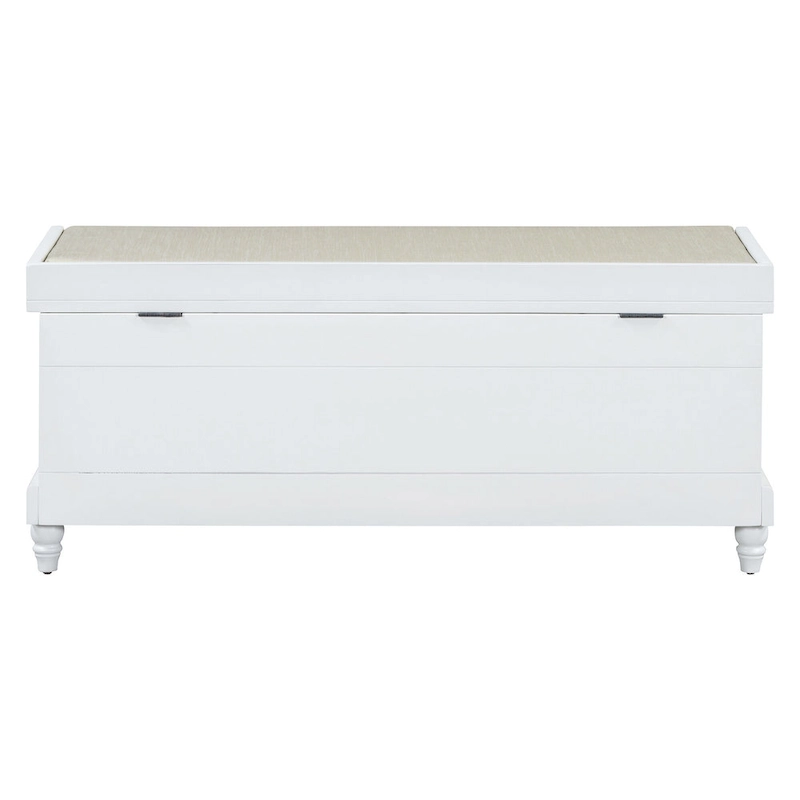 Classic Fluted Shoe Bench with Cushion & 3 Drawers