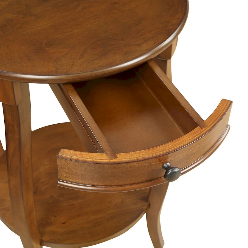 Walnut & Black End Tables by CUSchoice - 18Dia X 24H