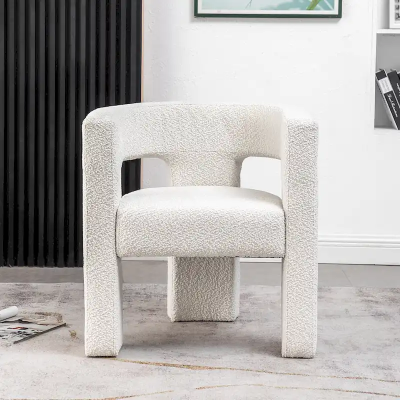 KINWELL 28 Wide Boucle Upholstered Square Armchair