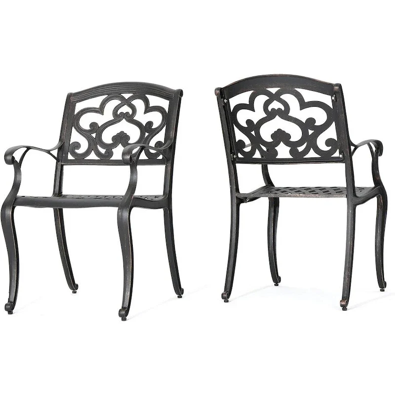 Austin Outdoor Cast Aluminum Dining Chairs Set