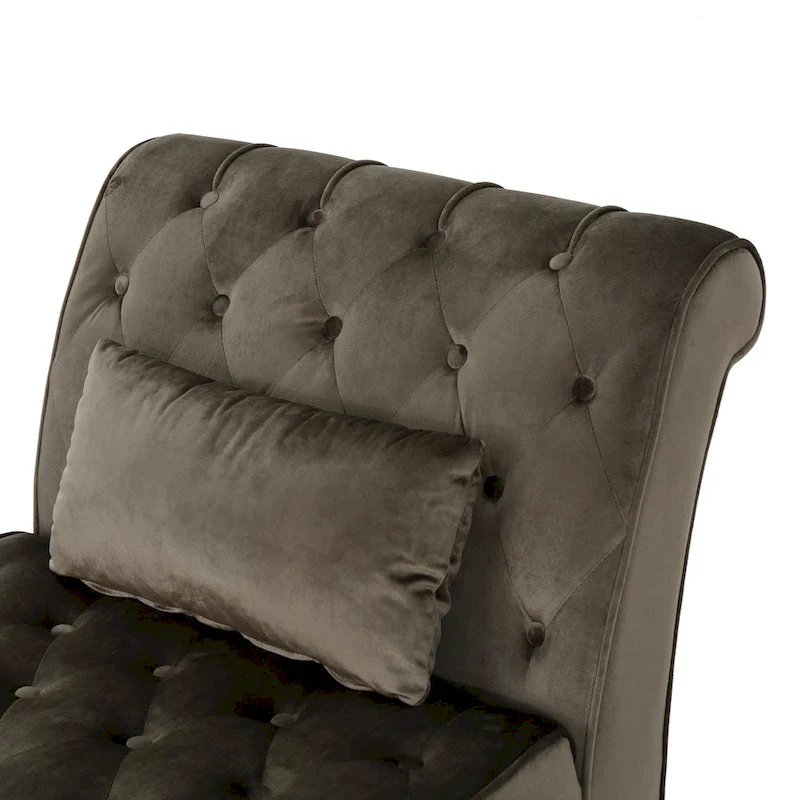 Rubie Modern Glam Tufted Velvet Chaise Lounge by Christopher Knight Home