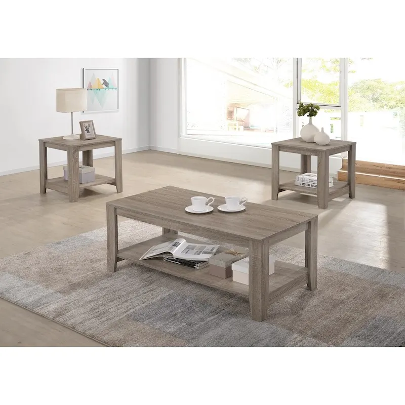 The Gray Barn Glendeer Taupe Distressed Square Cocktail Table
