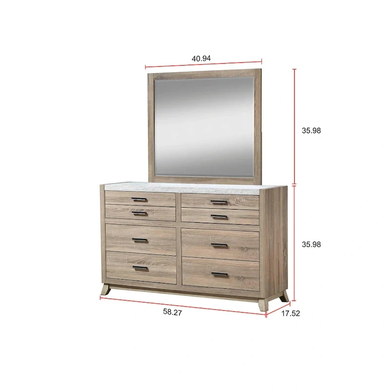 Daemon 3 Piece Light Brown Panel Bedroom Set