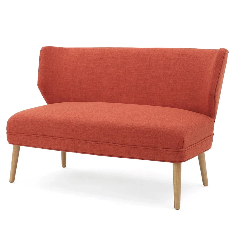 Desdemona Mid-Century Fabric Loveseat by