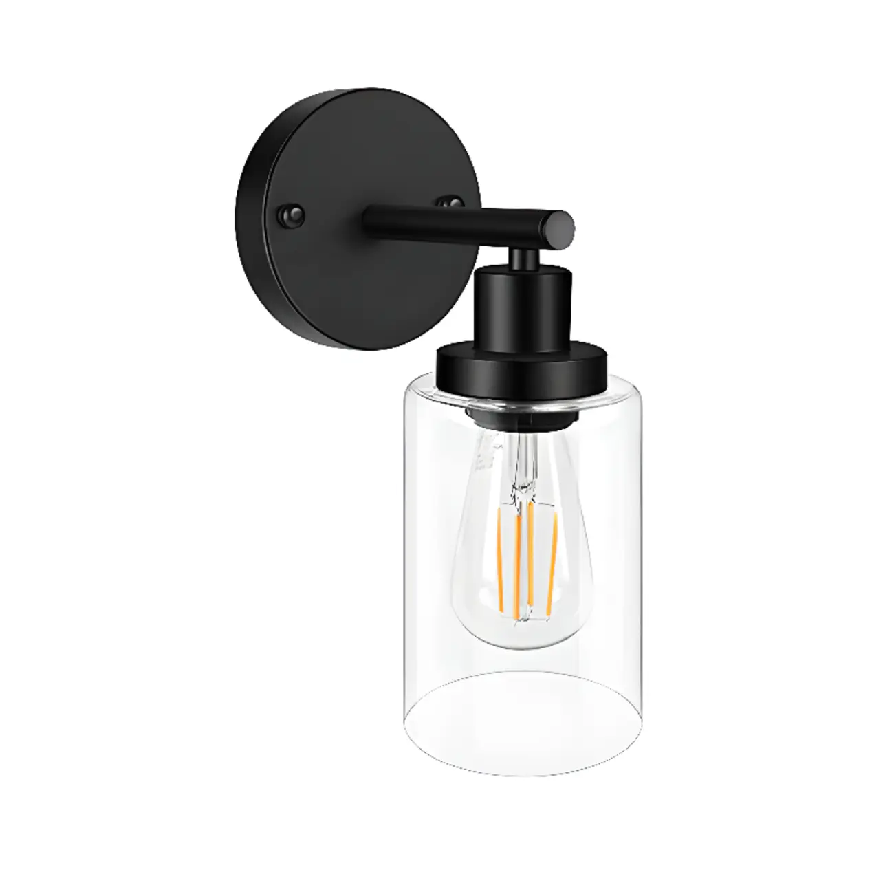 Industrial Black Cylinder 3-Light  Vanity Light for Bathroom