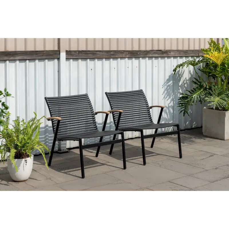 Amazonia FSC Certified Teak and Aluminum 2pc Lounge Set