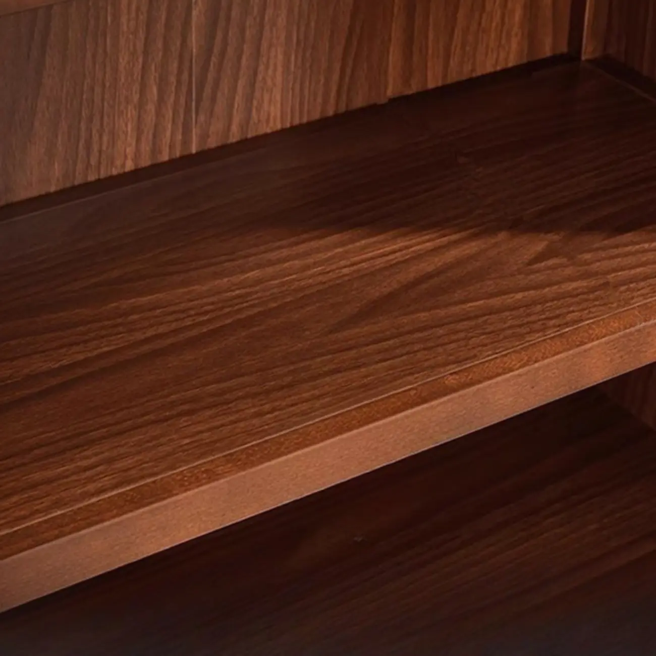 Dark Walnut Modern Vertical Adjustable Shelving Wood Bookcase