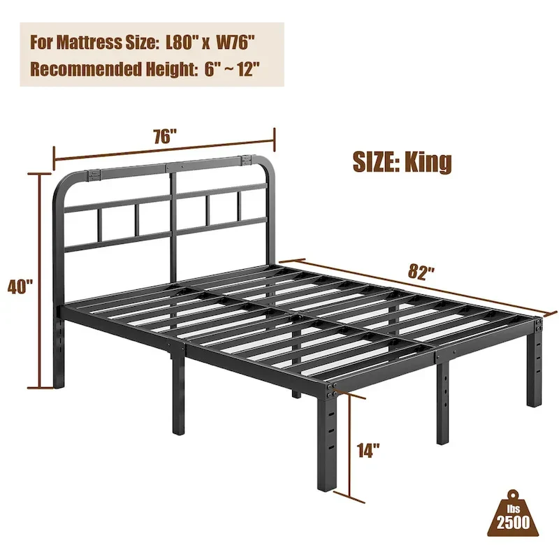 40 Inch Bed Frame With Headboard, Easy to assemble
