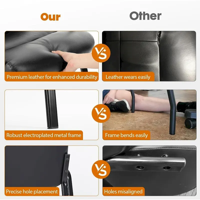 Reception Chairs, Leather Office Desk Guest Side Chair