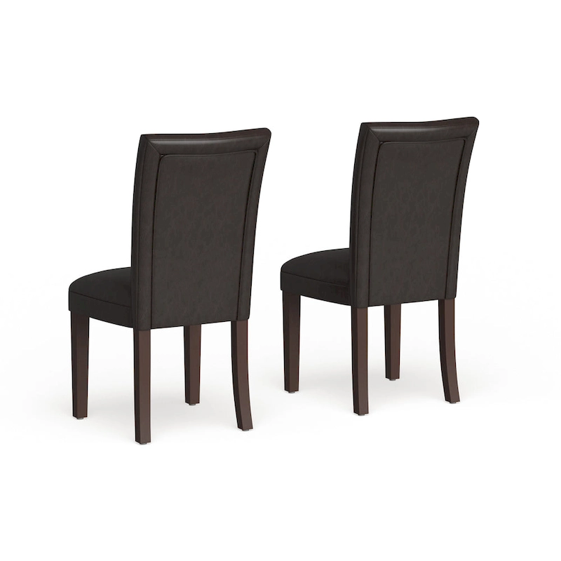 Homepop Parsons Dining Chair - Brown Faux Leather - set of 2