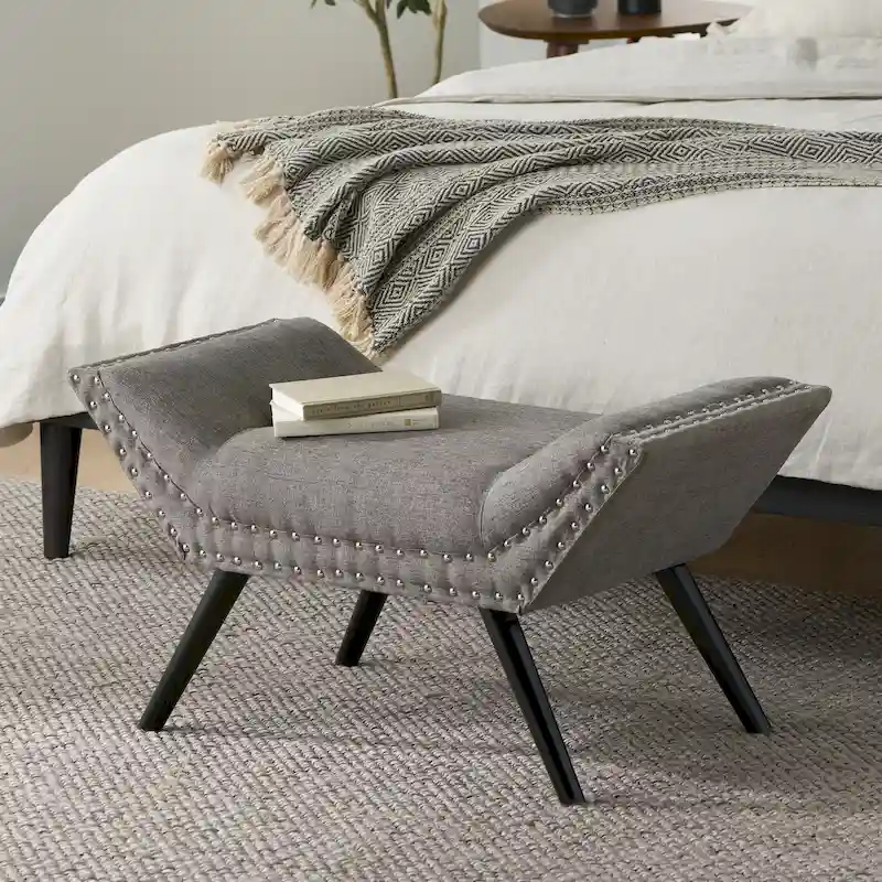 Christopher Knight Home Rosalynn Tufted Fabric Ottoman Bench  Stylish and Multi-Functional