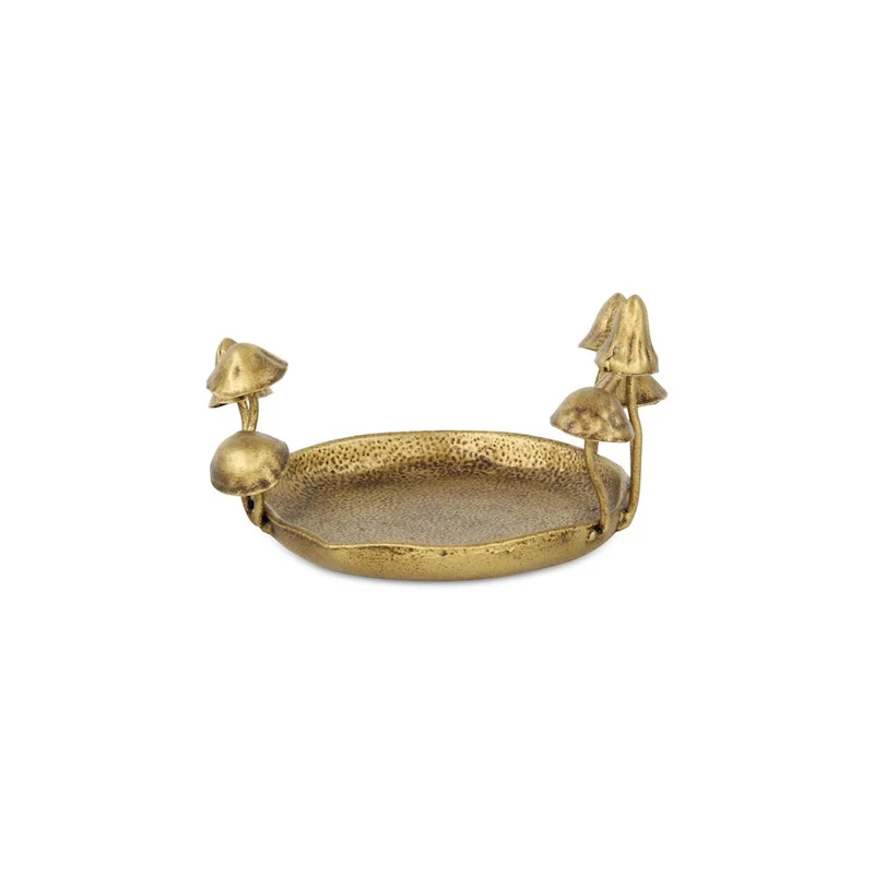 Qinrie Golden Cast Iron Catchall Mushroom Tray