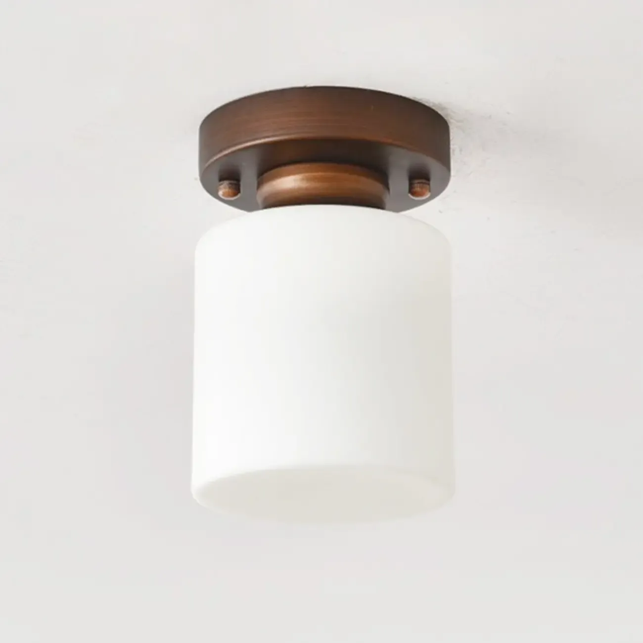 5 to 9 Inch Cube Glass Metal Semi Flush Ceiling Light