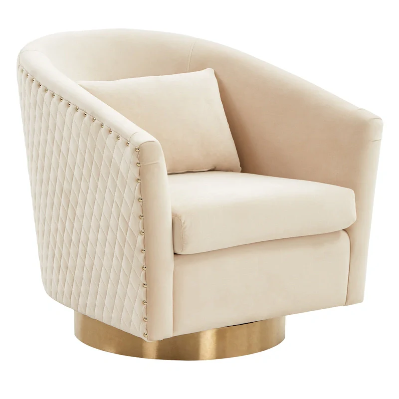 Quilted Swivel Tub Chair - 30Wx32Dx30H