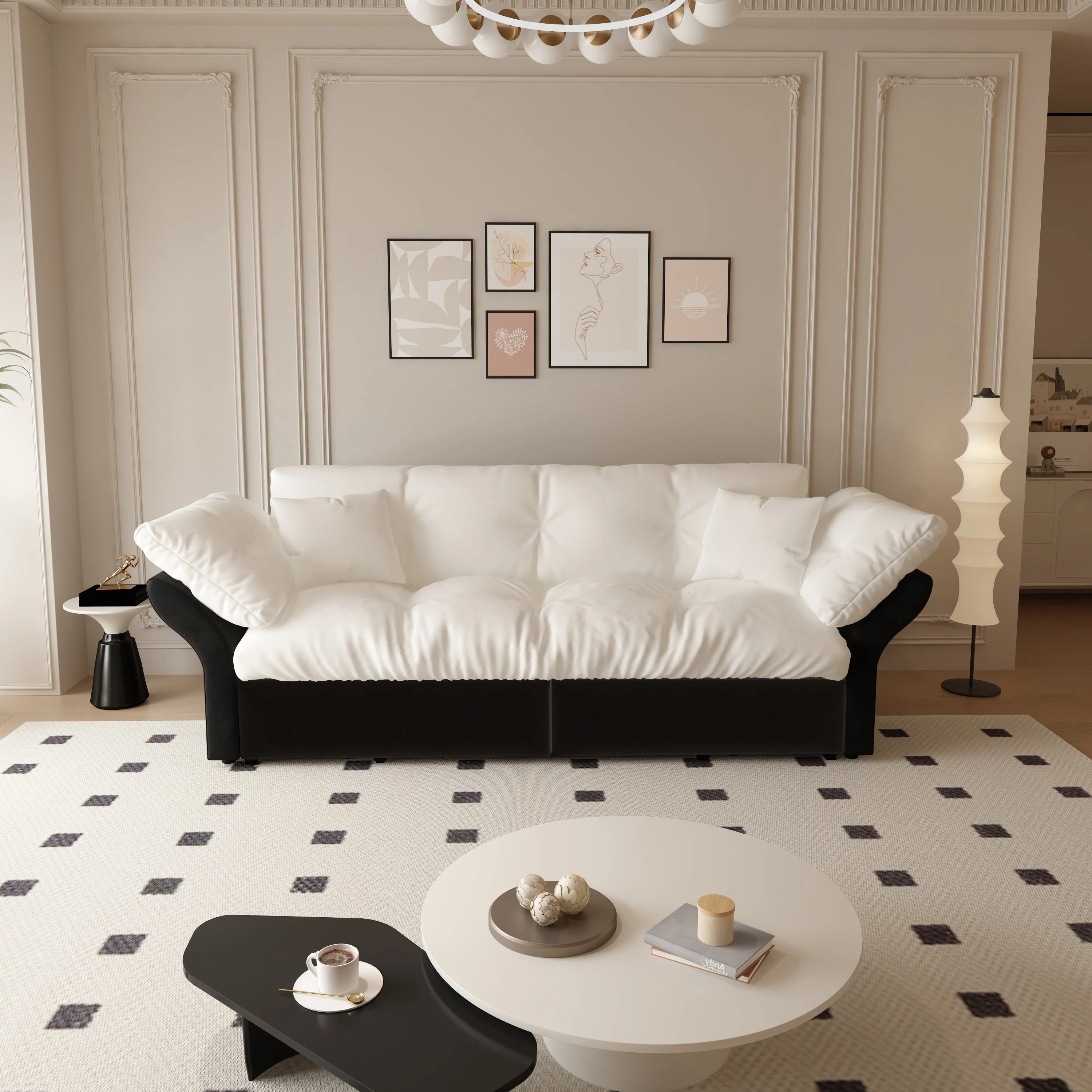 Walker Edison | 3-in-1 Convertible Queen Pull Out Sofa Bed