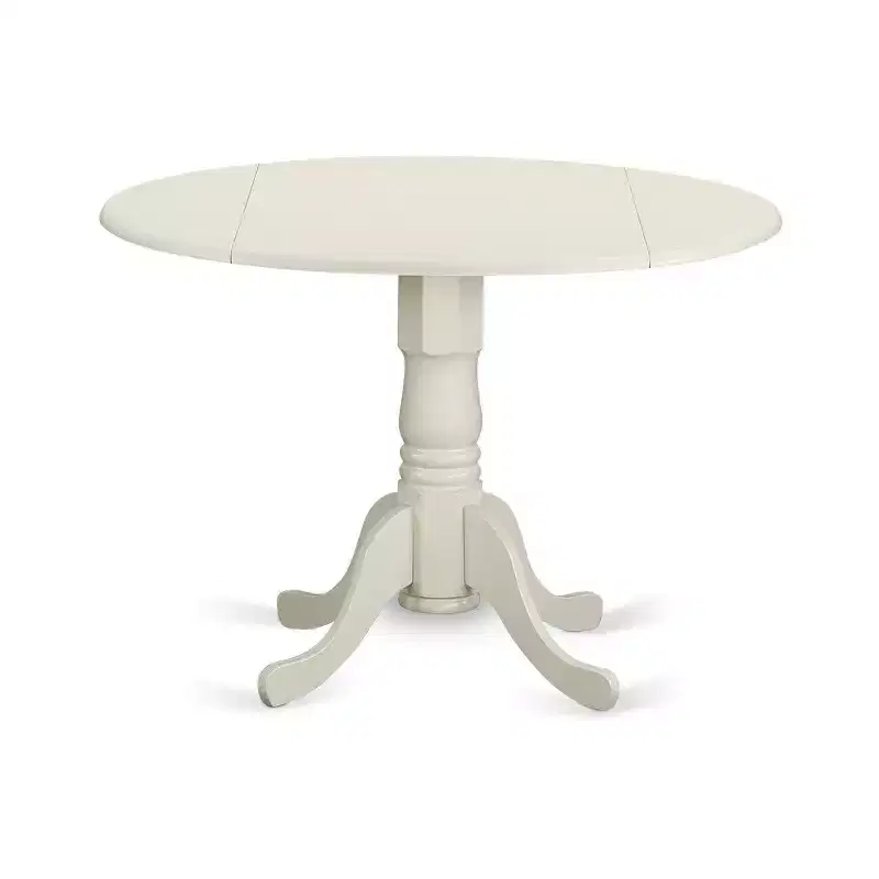HomeStock 5 Piece Round Dining Table Set Linen White
