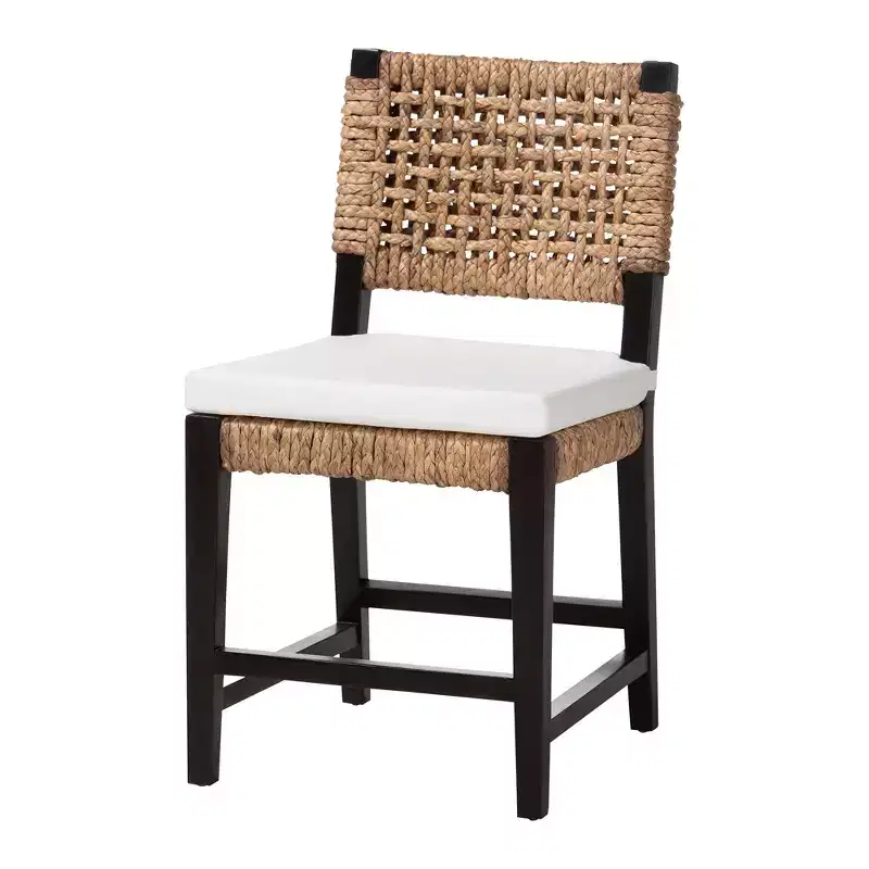 Dark Brown Bohemian Armless Dining Chair - Seats 1